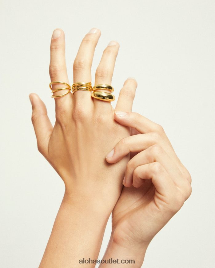 mulheres simples - anel de ouro Alohas 4P88ZX1131 ouro