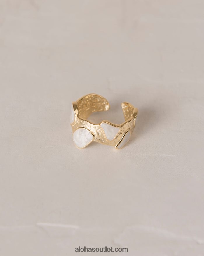 mulheres wonderwall - anel de ouro e branco Alohas 4P88ZX1159 branco