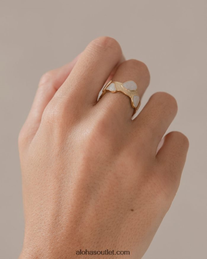 mulheres wonderwall - anel de ouro e branco Alohas 4P88ZX1159 branco