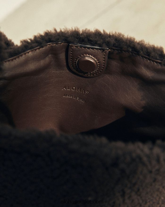 mulheres a bolsa p - brown shearling Alohas 4P88ZX1176 marrom café