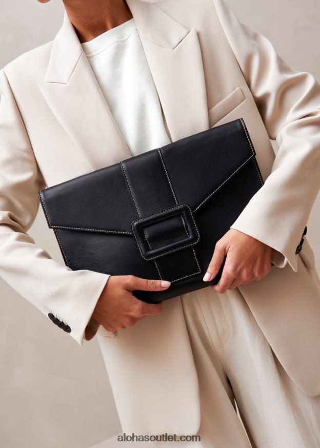 mulheres a e - bolsa de couro preta Alohas 4P88ZX1217 preto