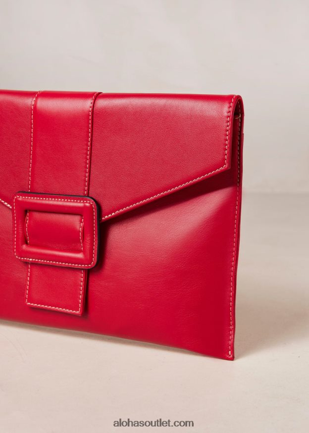 mulheres a e - bolsa de couro vermelha Alohas 4P88ZX1212 batom vermelho