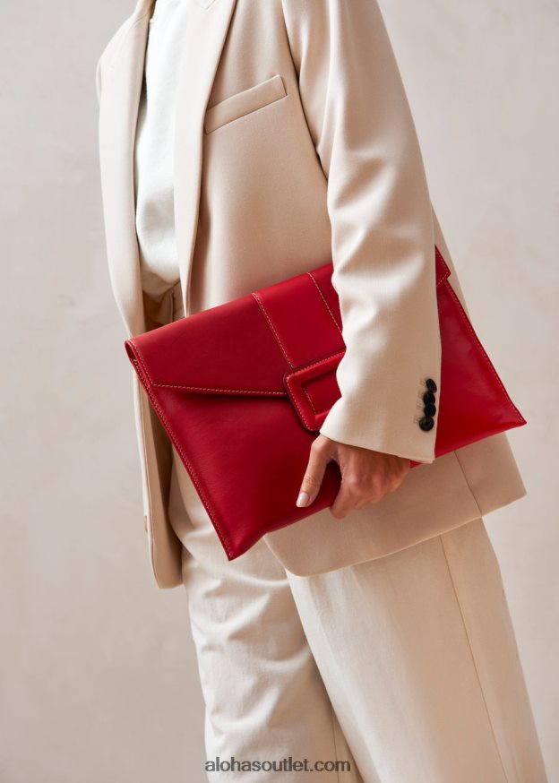 mulheres a e - bolsa de couro vermelha Alohas 4P88ZX1212 batom vermelho