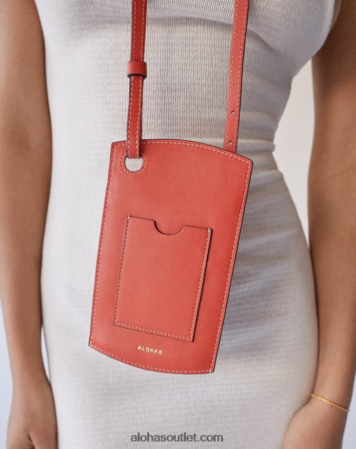 mulheres bolsa de telefone - bolsa de couro laranja Alohas 4P88ZX1129 laranja pomelo