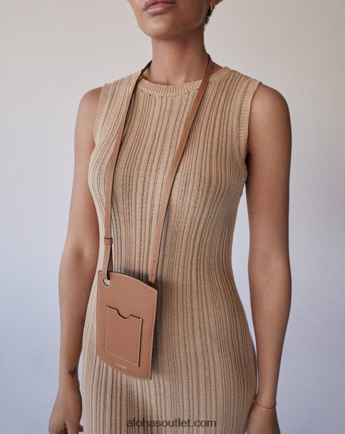 mulheres bolsa de telefone - bolsa de couro marrom e bege Alohas 4P88ZX1128 bege camelo bicolor