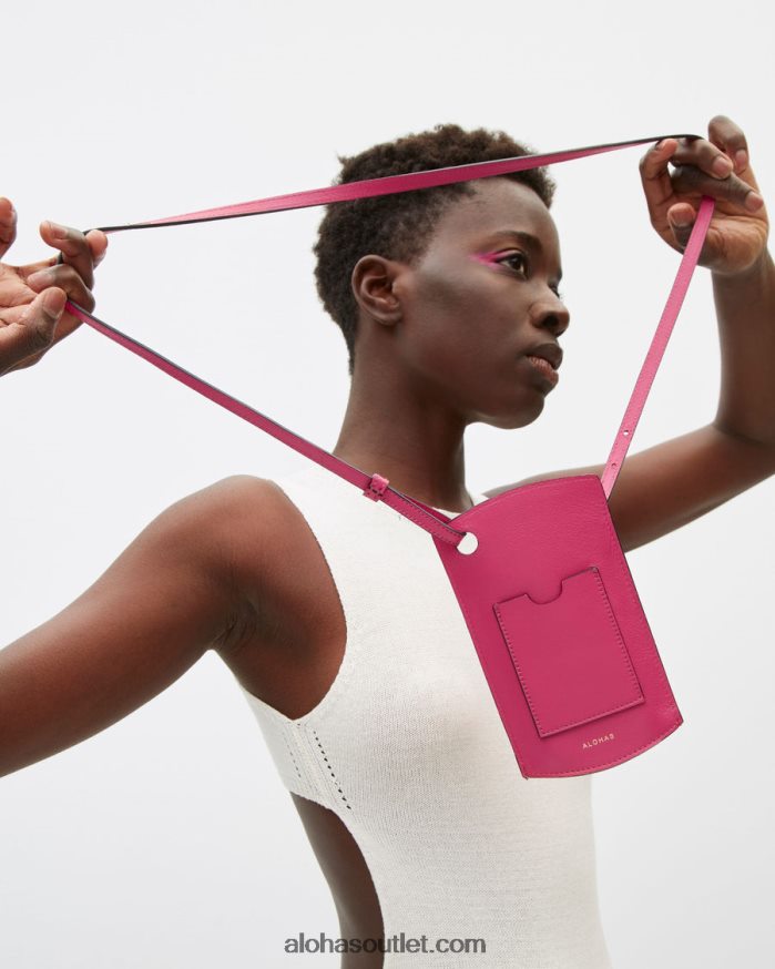 mulheres bolsa de telefone - bolsa de couro rosa Alohas 4P88ZX1130 magenta