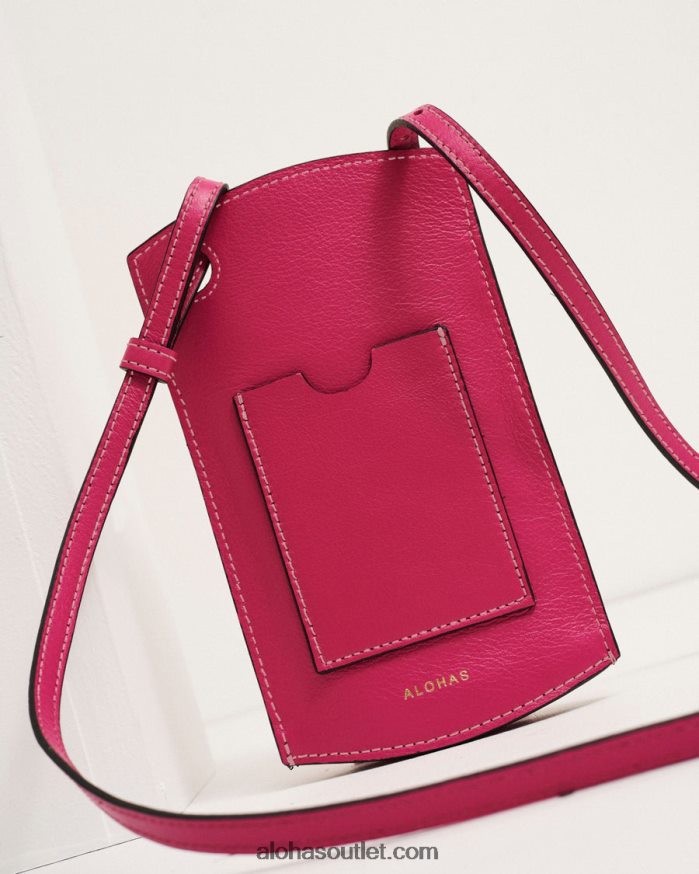 mulheres bolsa de telefone - bolsa de couro rosa Alohas 4P88ZX1130 magenta