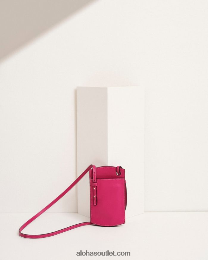 mulheres bolsa de telefone - bolsa de couro rosa Alohas 4P88ZX1130 magenta