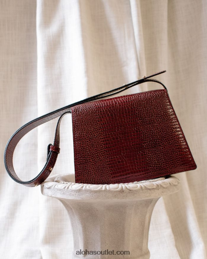 mulheres meridiem croco - bolsa de couro marrom Alohas 4P88ZX1167 croco bordô escuro