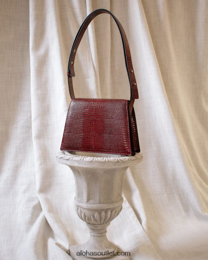 mulheres meridiem croco - bolsa de couro marrom Alohas 4P88ZX1167 croco bordô escuro