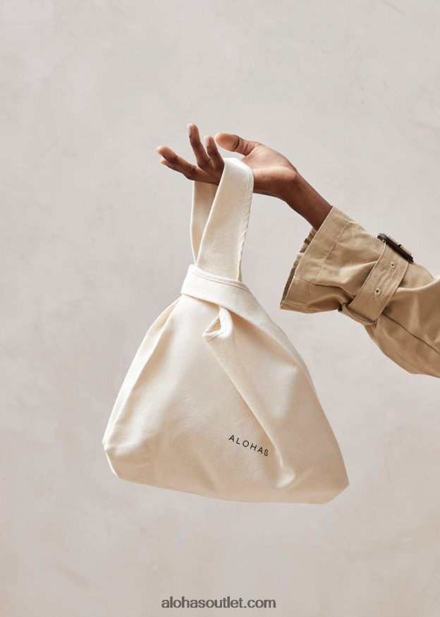 mulheres old ibiza - bolsa branca de algodão Alohas 4P88ZX1209 creme