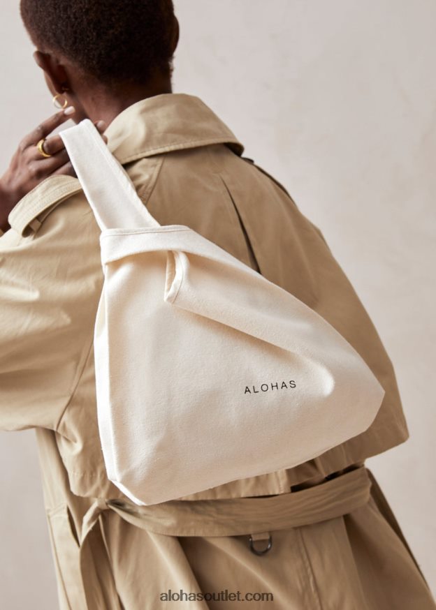 mulheres old ibiza - bolsa branca de algodão Alohas 4P88ZX1209 creme