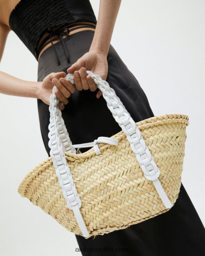 mulheres tecido - bolsa de couro branco Alohas 4P88ZX1174 Branco brilhante