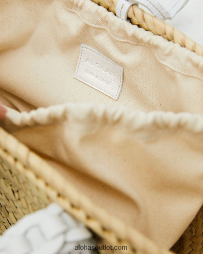 mulheres tecido - bolsa de couro branco Alohas 4P88ZX1174 Branco brilhante