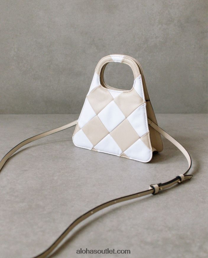 mulheres the a scacchi - bolsa xadrez bege e creme Alohas 4P88ZX1099 pedra scacchi bege marfim