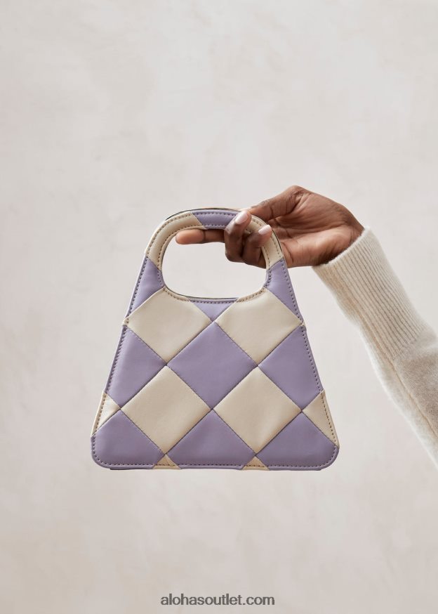 mulheres the a scacchi - bolsa xadrez branca e roxa Alohas 4P88ZX1098 escachi marfim lilás