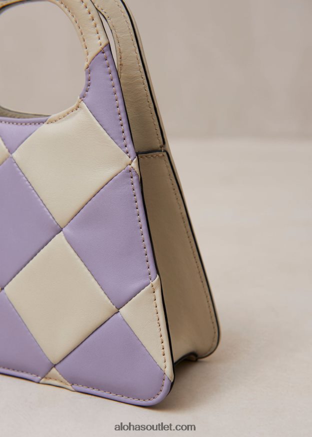 mulheres the a scacchi - bolsa xadrez branca e roxa Alohas 4P88ZX1098 escachi marfim lilás