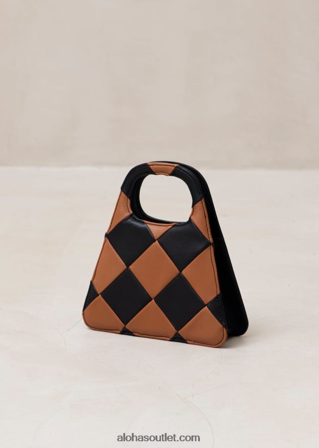 mulheres the a scacchi - bolsa xadrez preta e marrom Alohas 4P88ZX1100 scacchi preto bronzeado/bronzeado