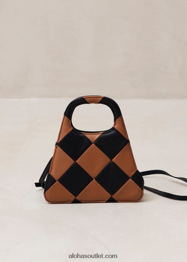 mulheres the a scacchi - bolsa xadrez preta e marrom Alohas 4P88ZX1100 scacchi preto bronzeado/bronzeado