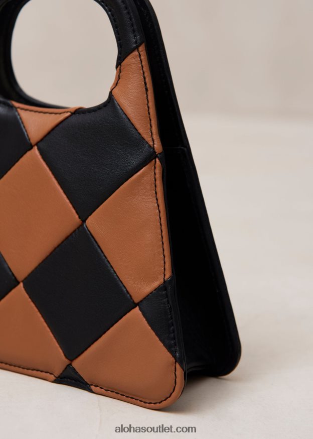 mulheres the a scacchi - bolsa xadrez preta e marrom Alohas 4P88ZX1100 scacchi preto bronzeado/bronzeado