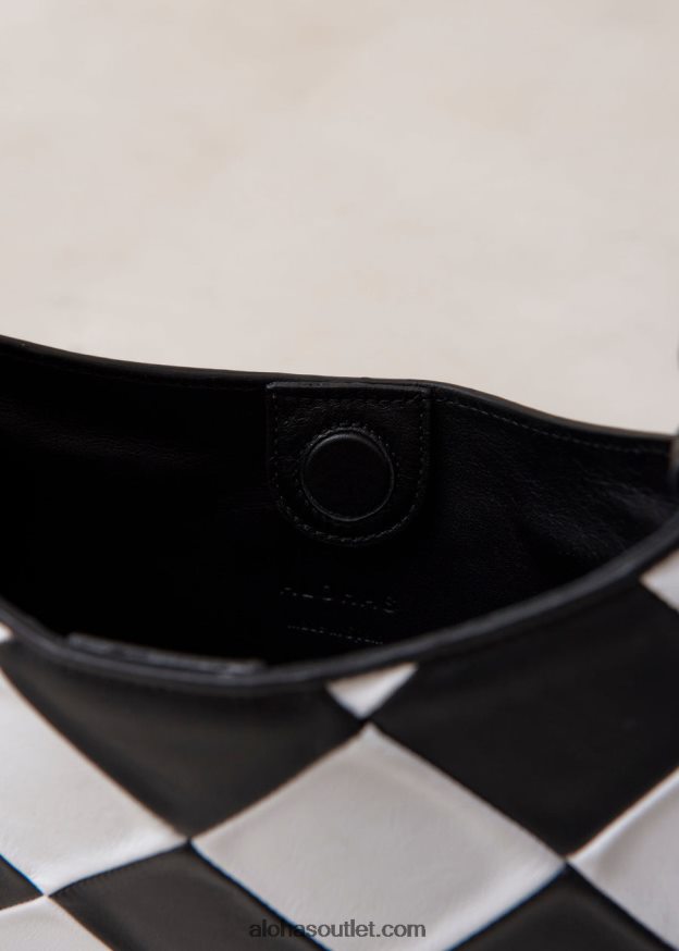 mulheres the c scacchi - bolsa de couro preta e branca Alohas 4P88ZX1083 scacchi preto branco/branco