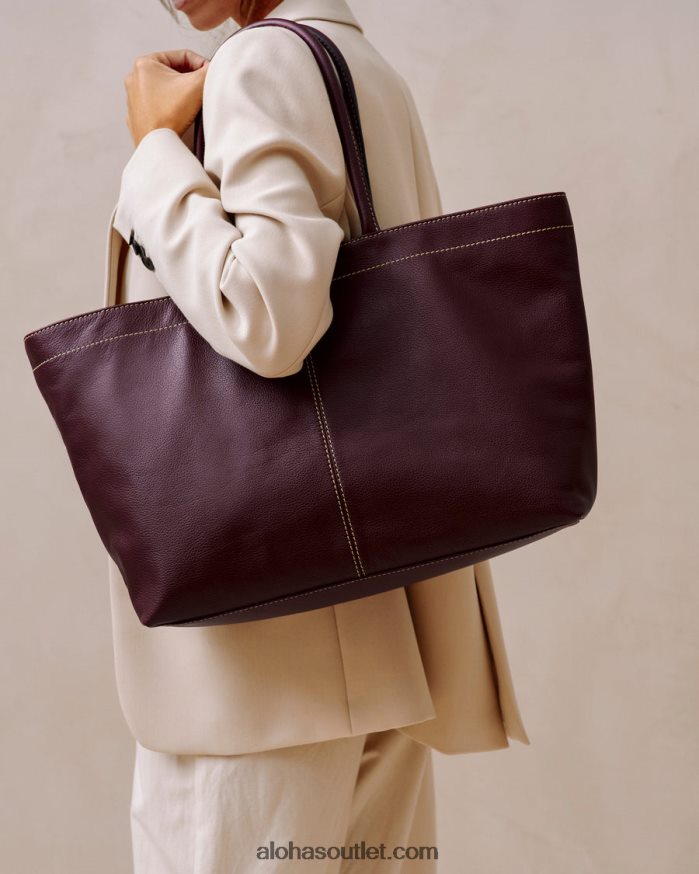 mulheres the f - bolsa de couro vermelha Alohas 4P88ZX1091 bordô escuro