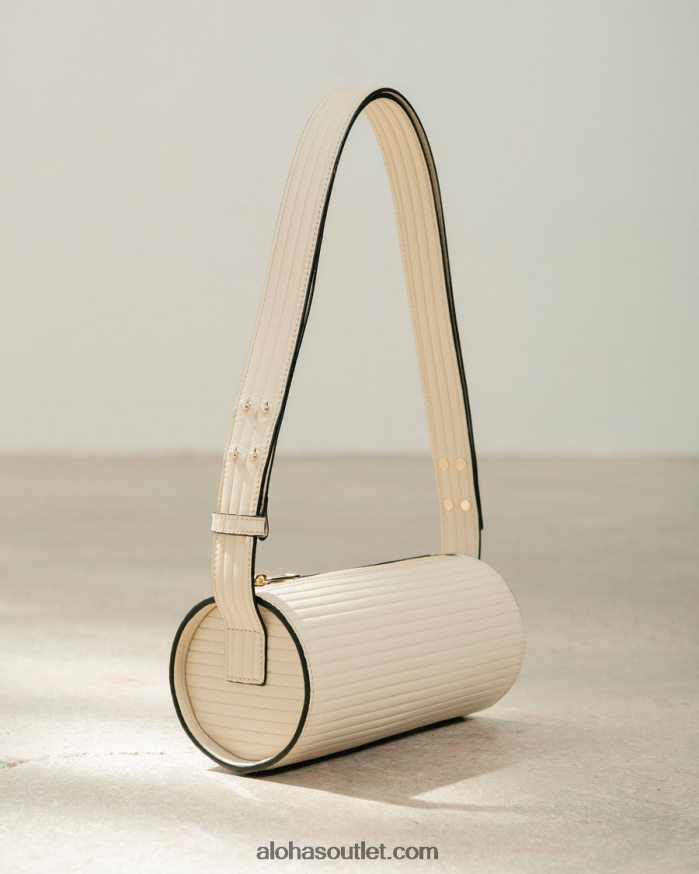 mulheres the i plissada - bolsa de couro branca Alohas 4P88ZX1118 marfim plissado