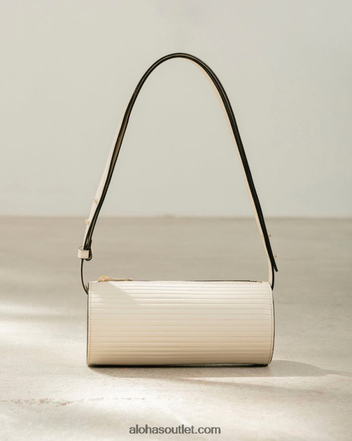 mulheres the i plissada - bolsa de couro branca Alohas 4P88ZX1118 marfim plissado