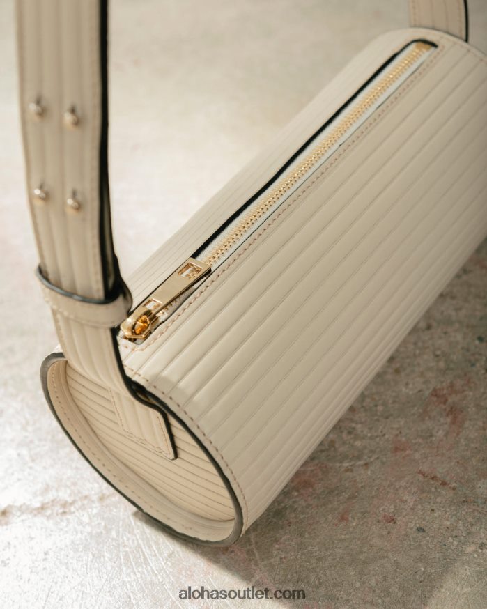 mulheres the i plissada - bolsa de couro branca Alohas 4P88ZX1118 marfim plissado