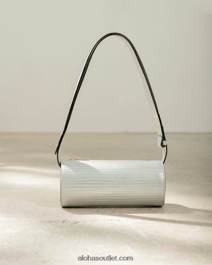 mulheres the i plissado brilho - bolsa de couro prata Alohas 4P88ZX1119 prata brilhante plissada