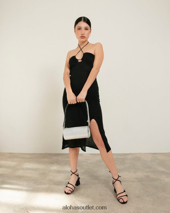 mulheres the i plissado brilho - bolsa de couro prata Alohas 4P88ZX1119 prata brilhante plissada