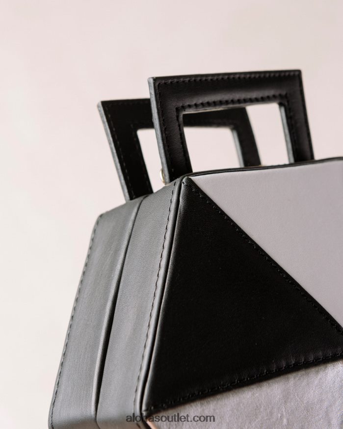 mulheres the k - bolsa de couro multicolorida Alohas 4P88ZX1044 preto prata brilhante branco
