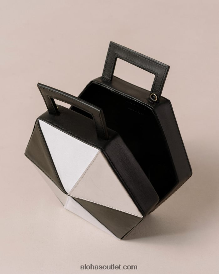 mulheres the k - bolsa de couro multicolorida Alohas 4P88ZX1044 preto prata brilhante branco
