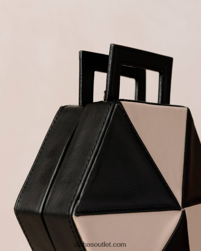 mulheres the k - bolsa de couro preta e branca Alohas 4P88ZX1042 preto branco brilhante