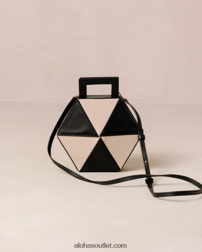 mulheres the k - bolsa de couro preta e branca Alohas 4P88ZX1042 preto branco brilhante