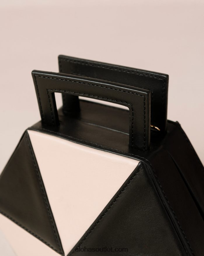 mulheres the k - bolsa de couro preta e branca Alohas 4P88ZX1042 preto branco brilhante