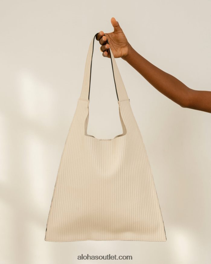 mulheres the l plissado - bolsa de couro branco Alohas 4P88ZX1071 marfim plissado