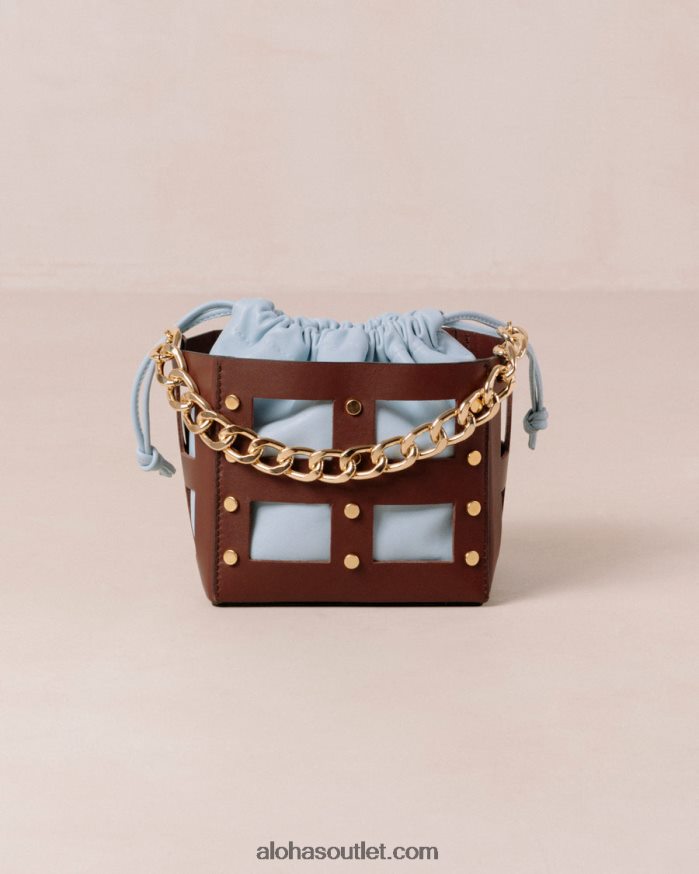 mulheres the n - bolsa de couro marrom e azul Alohas 4P88ZX1057 vinho bordô azul bebê