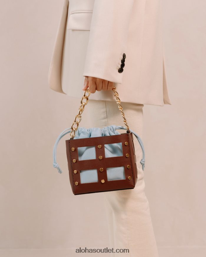 mulheres the n - bolsa de couro marrom e azul Alohas 4P88ZX1057 vinho bordô azul bebê