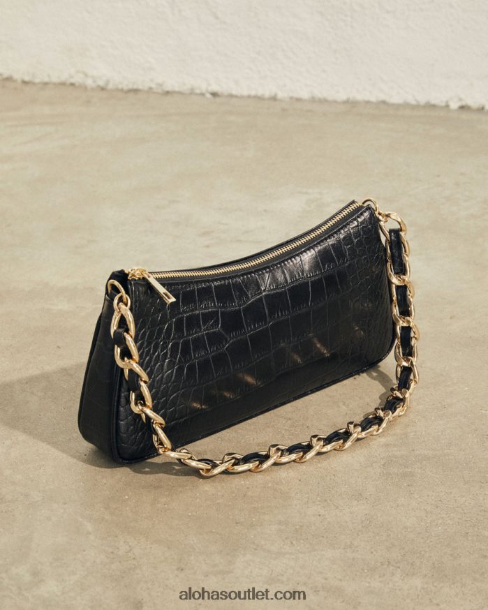 mulheres the s exotic - bolsa de couro preta Alohas 4P88ZX1161 preto