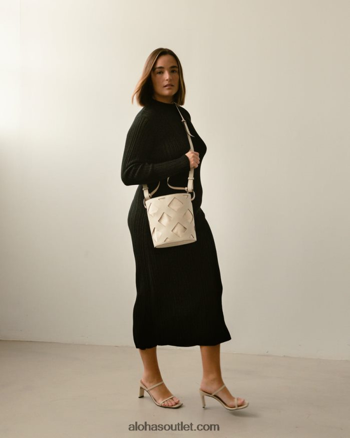 mulheres the u venti waffle - bolsa de couro branco Alohas 4P88ZX1156 waffle de marfim
