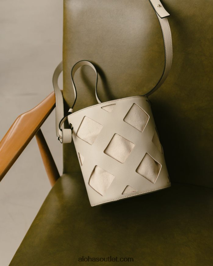 mulheres the u venti waffle - bolsa de couro branco Alohas 4P88ZX1156 waffle de marfim