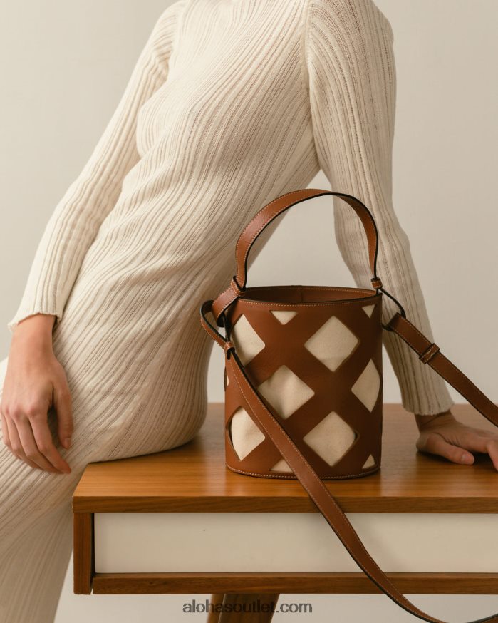 mulheres the u venti waffle - bolsa de couro marrom Alohas 4P88ZX1154 waffle bronzeado