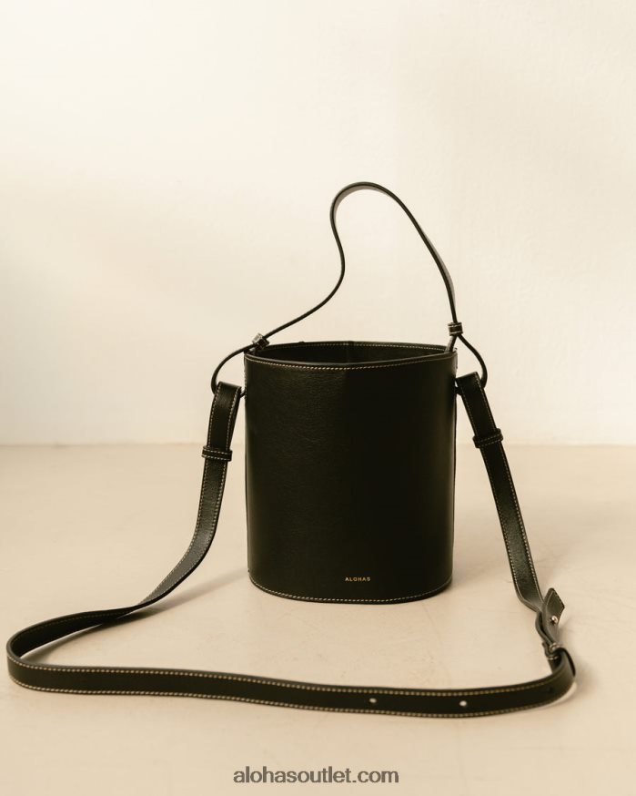 mulheres the u venti waffle - bolsa de couro preta Alohas 4P88ZX1155 waffle preto