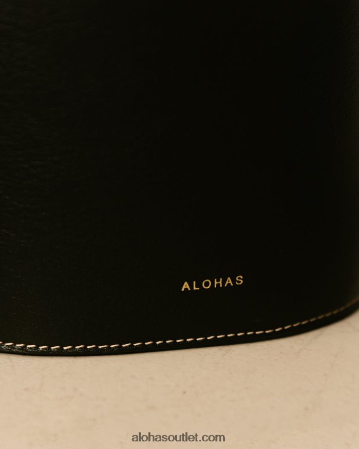 mulheres the u venti waffle - bolsa de couro preta Alohas 4P88ZX1155 waffle preto