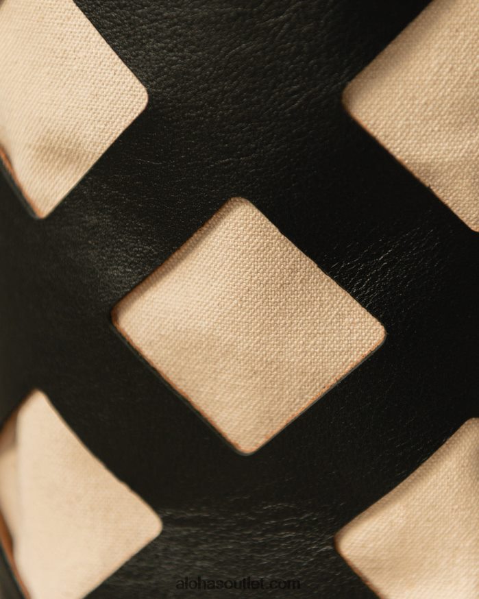 mulheres the u venti waffle - bolsa de couro preta Alohas 4P88ZX1155 waffle preto