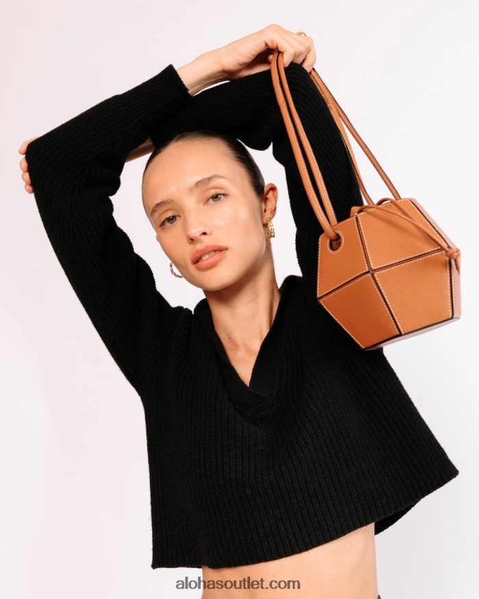 mulheres the v - bolsa de couro marrom Alohas 4P88ZX1048 bronzeado