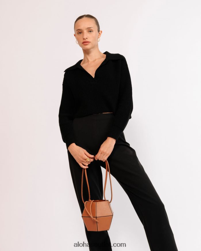 mulheres the v - bolsa de couro marrom Alohas 4P88ZX1048 bronzeado