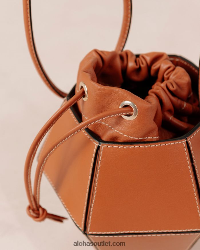 mulheres the v - bolsa de couro marrom Alohas 4P88ZX1048 bronzeado