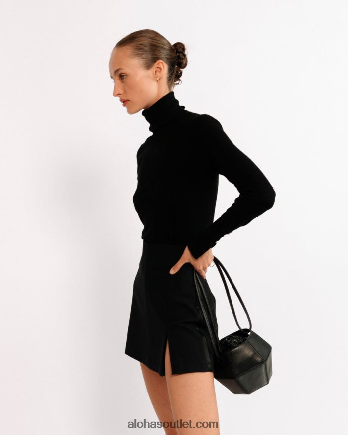 mulheres the v - bolsa de couro preta Alohas 4P88ZX1046 preto